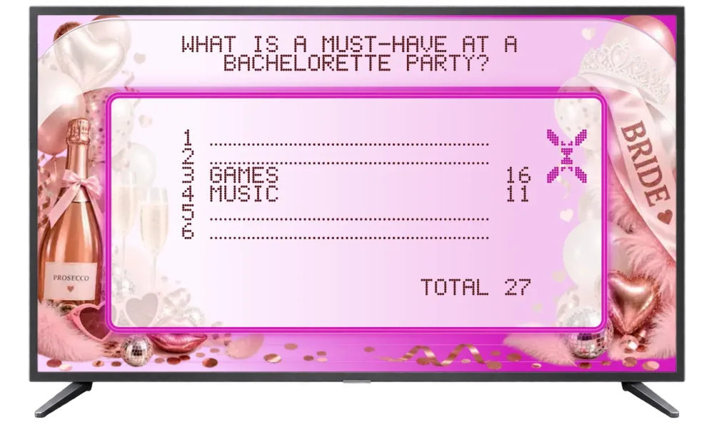 TV board — bachelorette on a TV screen